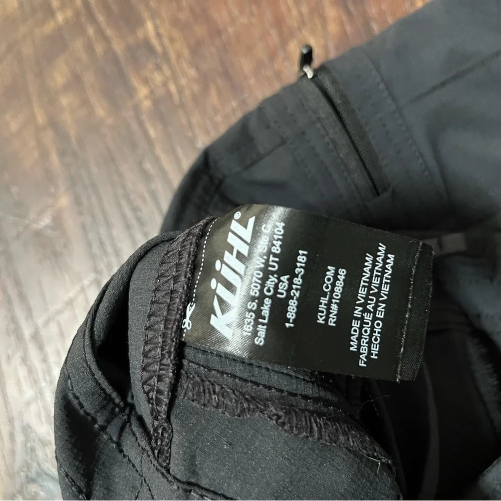 Kuhl womens 6297 horizon convertible drawstring Ripstop black outdoor pants 14 - Picture 6 of 12